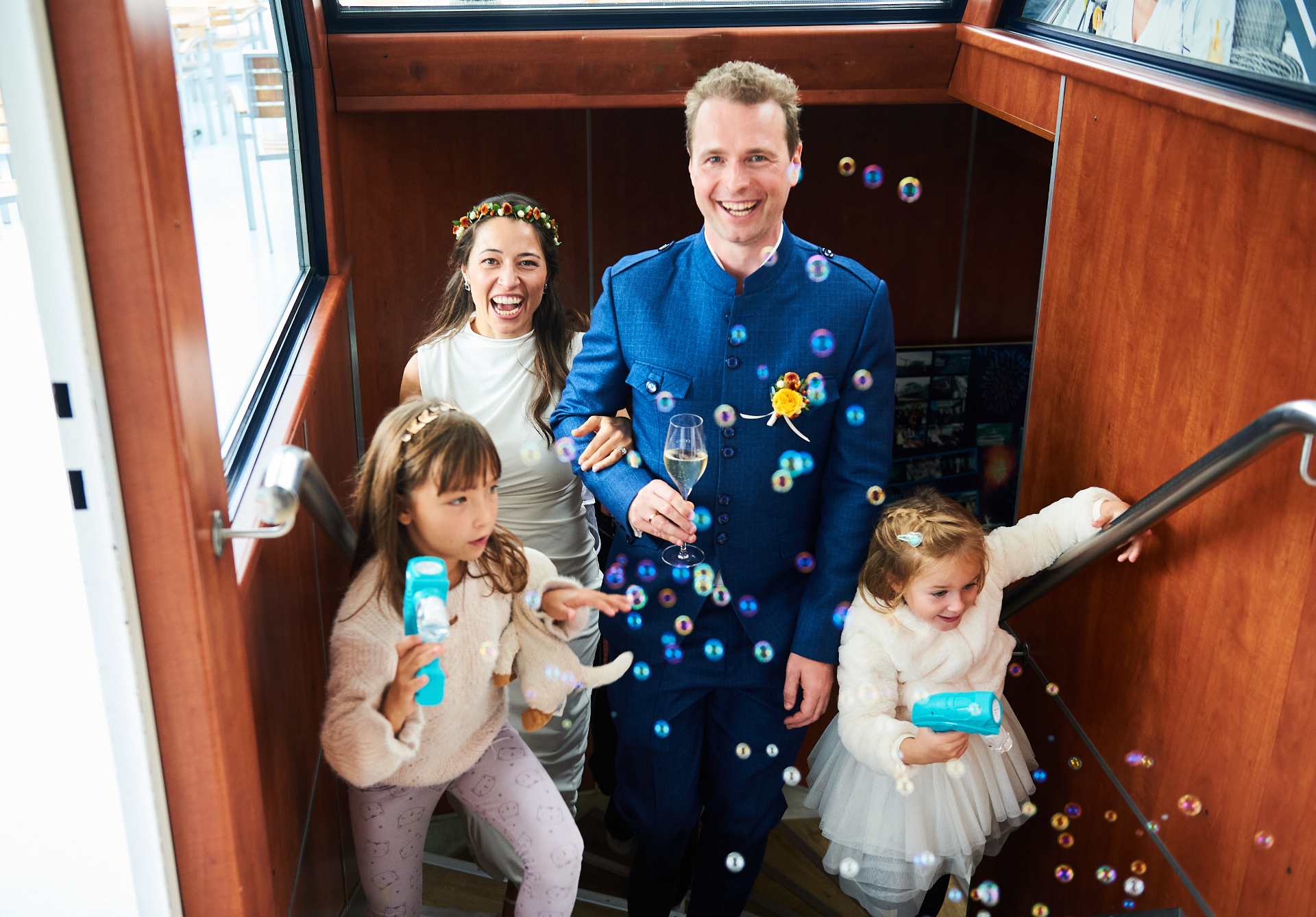 Wedding celebration with family